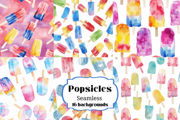16 Popsicle Seamless Backgrounds: A Summer Design Toolkit
