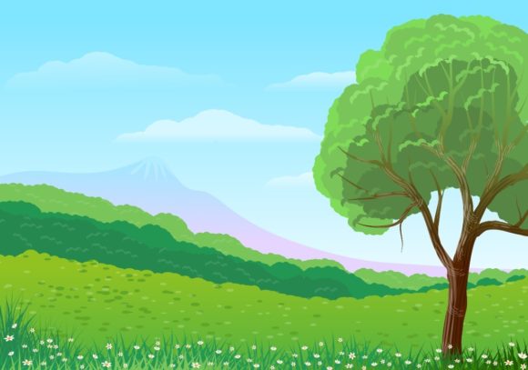 3 Illustrated Backgrounds with Landscape: A Natural Toolkit for Creative Projects