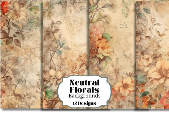 8 Vintage Neutral Floral Backgrounds for Timeless Design