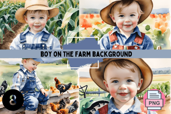 Charming Toddler Farm Boy Backgrounds