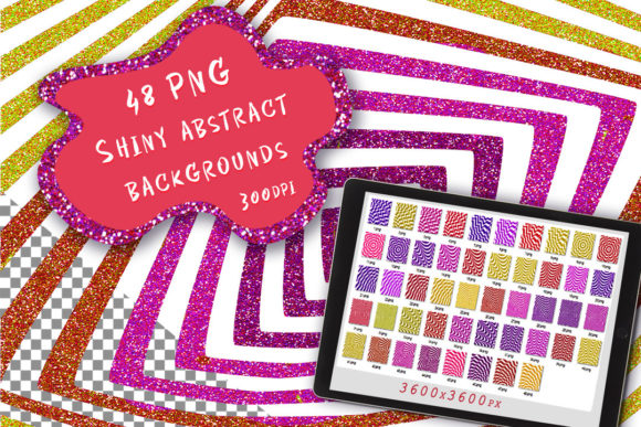 Collection of Shiny Abstract Backgrounds: 48 Patterns for Designers