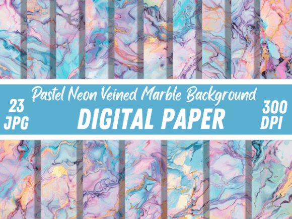 Elevate Your Projects with Pastel Neon Veined Marble Backgrounds