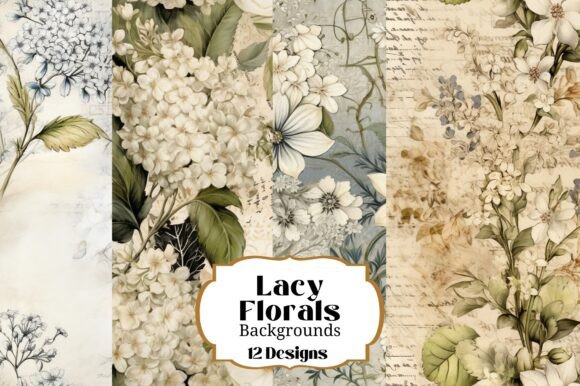 Exploring the Timeless Appeal of Lacy Floral Blue Tan Sepia Backgrounds