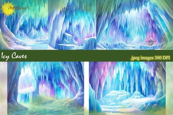 Icy Caves - Backgrounds: A Cool Design Asset for Creative Projects