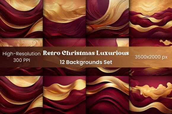 Infuse Holiday Designs with Luxurious Retro Christmas Backgrounds