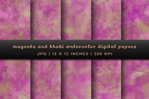 Magenta and Khaki Watercolor Backgrounds: Bold & Earthy Design
