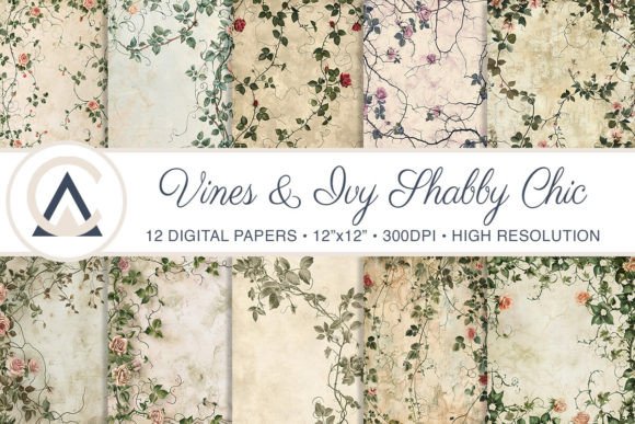 Shabby Chic Vines: Botanical Backgrounds for Every Project